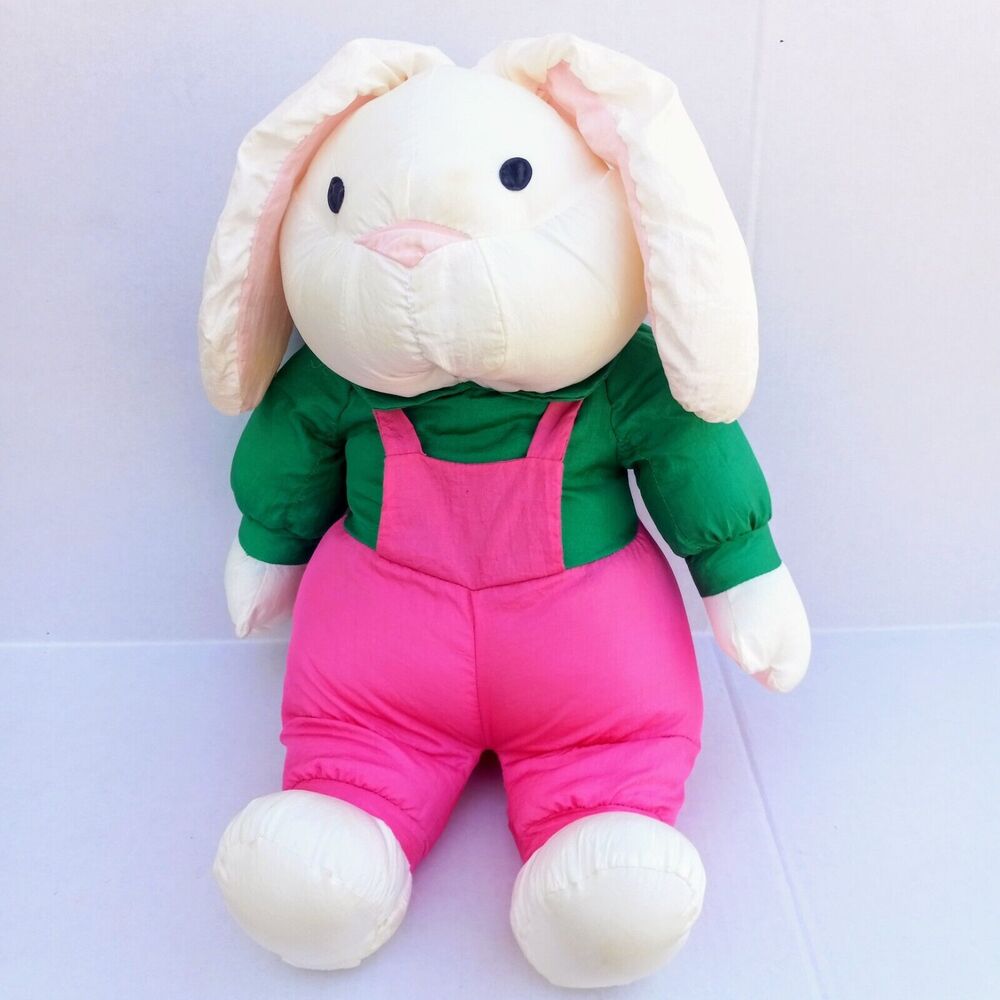 Vintage International Silver Co Nylon Rabbit Bunny Plush-Felt Eyes-Easter-19"